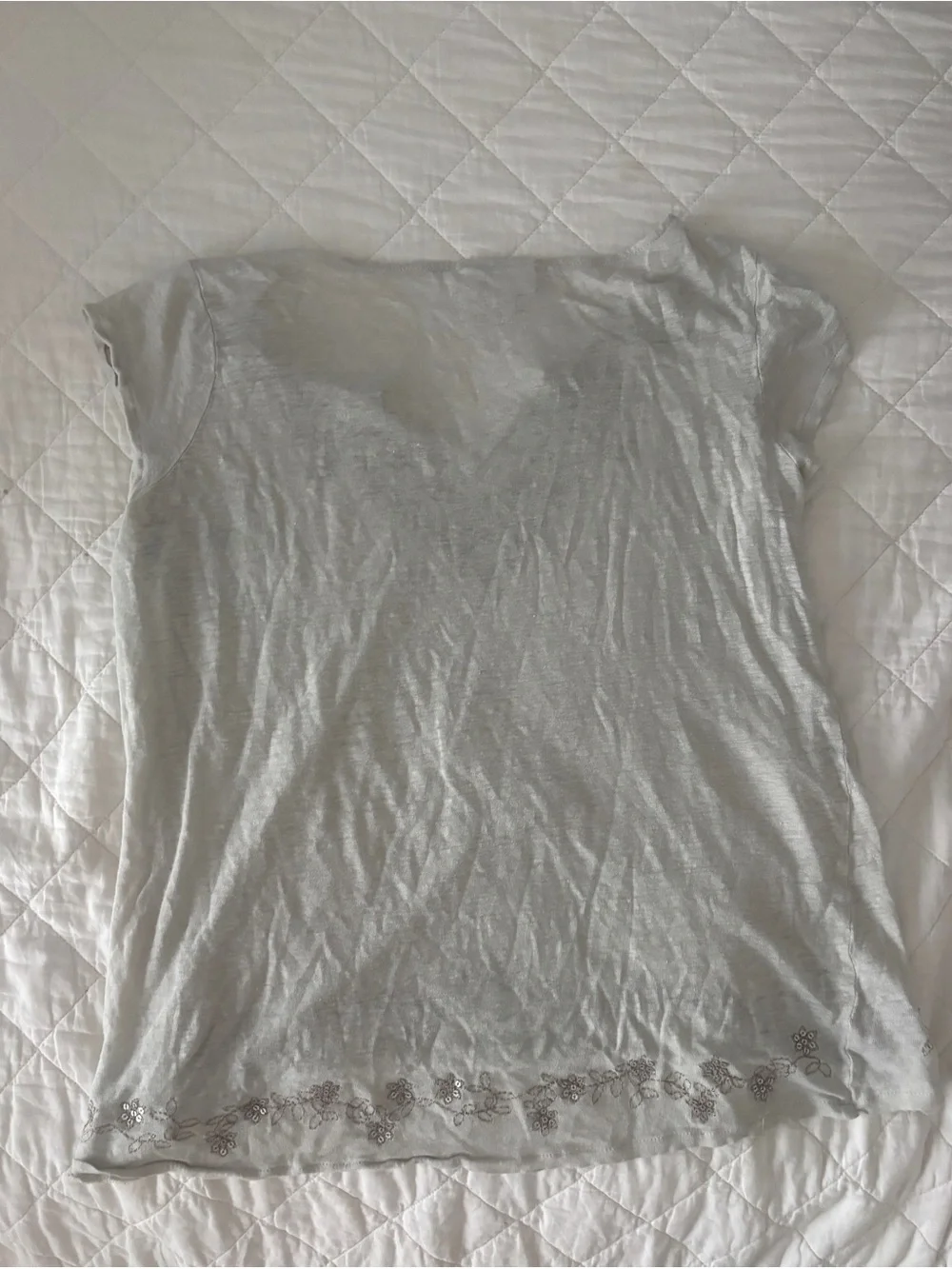 Kenar Embellished Linen Blend Tee - Picture 2 of 3